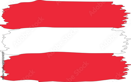 Foto Austria national flag created with bold red and white paint streaks