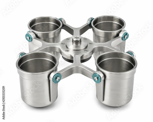 Open Swing Bucket Centrifuge Rotor with Empty Carriers for High Volume Clinical Sample Separation Workflow