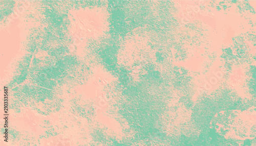 Bild auf Leinwand Abstract background with a rough, distressed concrete texture in soft pastel mint green and peachy pink colors, perfect for modern graphic design projects and artistic digital compositions