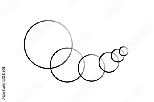 Modern Gradient Stroke Concentric Circles Abstract Vector Background
