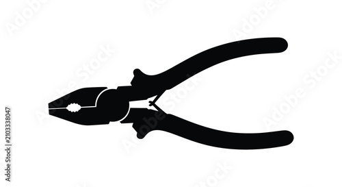 Fotografi Pliers Silhouette Against White Background Tool Icon For Industrial Applications