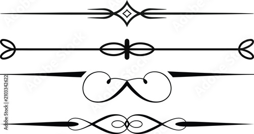 Εκτύπωση καμβά Vintage style graphic dividers with diamond shapes and elegant curves for professional text