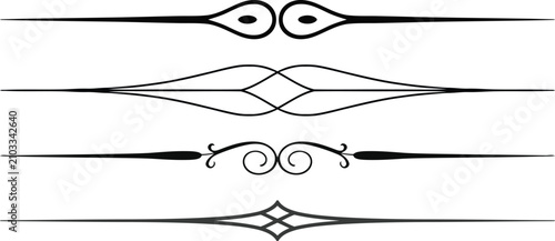 Foto Set of elegant dividers or ornate lines for text, book, or web decoration