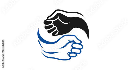 Canvastavla Two clashing fists in circular dynamic wave motion.