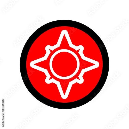 Modern Compass Navigation Badge on White Background