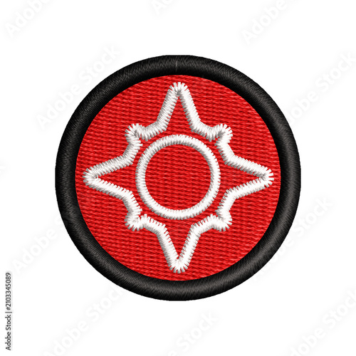Compass Star Embroidery Badge Design