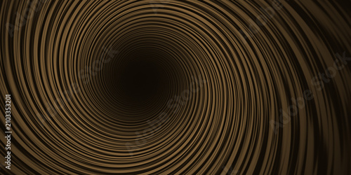 Fotografie Brown golden swirling vortex tunnel background design for media projects