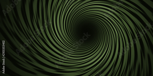 Foto Emerald green swirling vortex tunnel with dark shadows motion effect