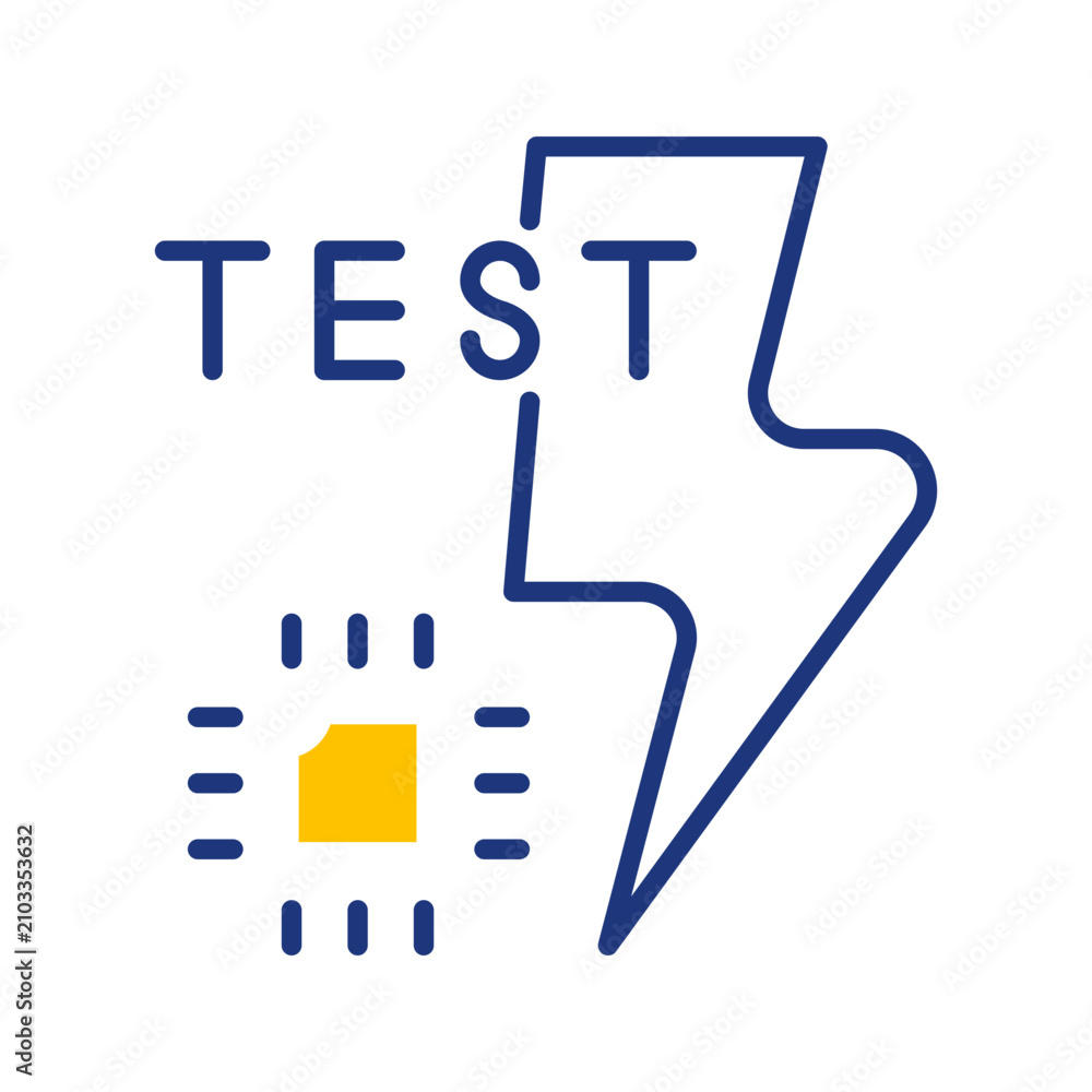Obraz premium Cpu stress test icon. Technology and overclocking line symbol. Color.