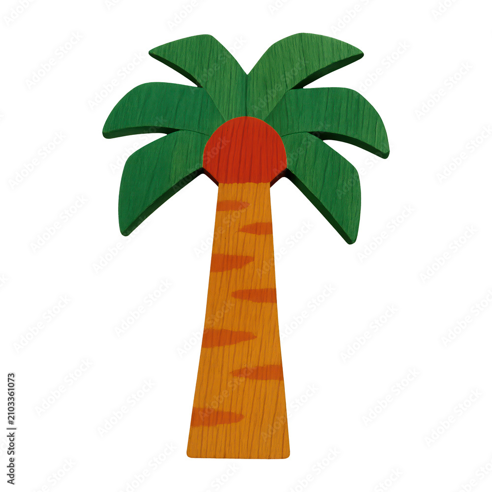Obraz premium PNG Colorful wooden palm tree illustration.