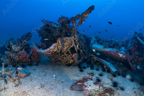 Canvastavla Close-up of the wreckage of the World War II Junkers Ju 88 A4 bomber resting at approximately 57 metres depth off Malta