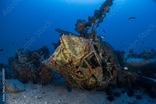 Canvastavla Close-up of the wreckage of the World War II Junkers Ju 88 A4 bomber resting at approximately 57 metres depth off Malta
