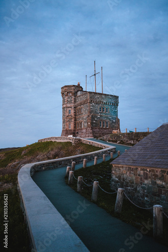 Cabot Tower at Signal Hill during blue hours in St. Johns, Newfoundland