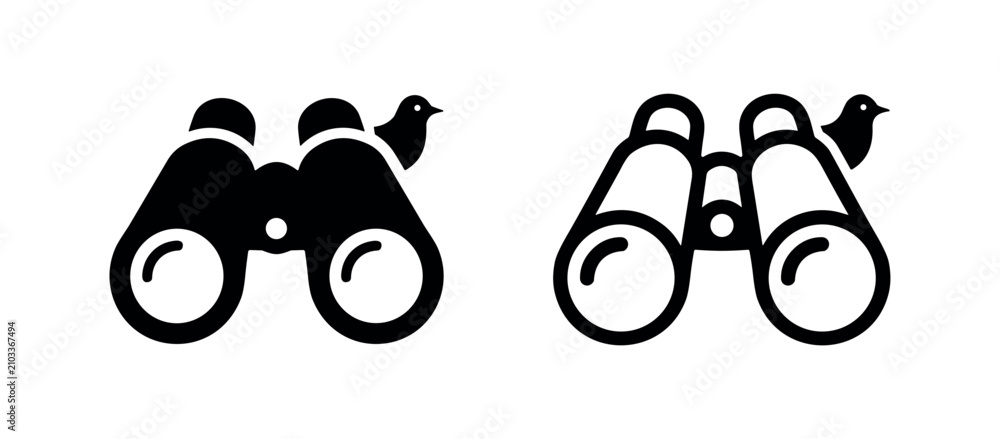 Obraz premium Birdwatching Binoculars Icon for Nature Observation