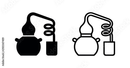 Foto Alembic Still Icon for Distillation and Alcohol Spirits
