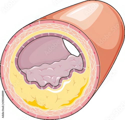 Cross-section of a human ovary with developing follicles. Female reproductive anatomy for medical education and health awareness.