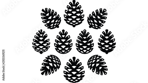 Bild auf Leinwand Pine cone pattern illustration