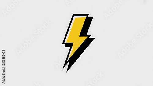 Yellow lightning bolt symbol with black shadow