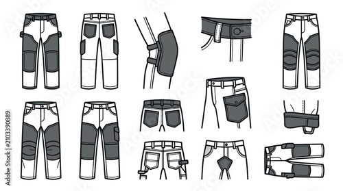 Cuadro en lienzo Heavy duty work pants and protective knee pads.