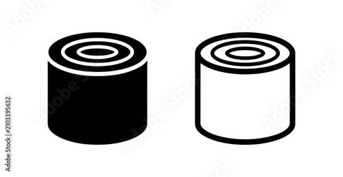 Cuadro en lienzo Sushi maki roll icon for Japanese cuisine design
