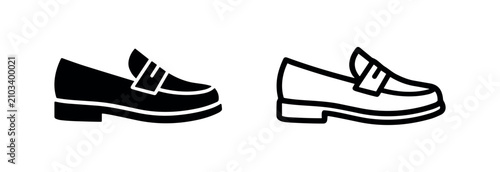Foto Classic loafers men footwear icon set