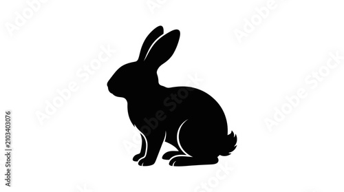 Black Rabbit Silhouette Icon