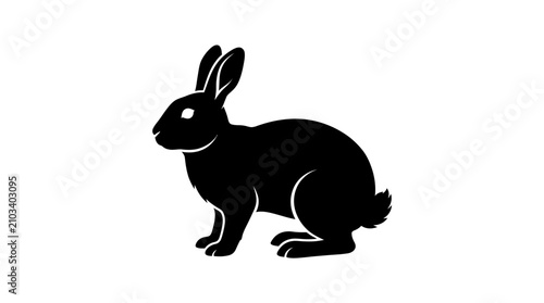 Black Rabbit Silhouette Icon