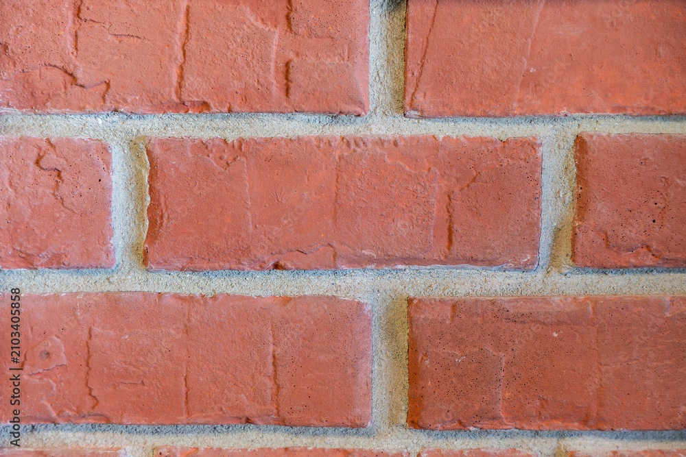 Obraz premium Close-Up of Classic Red Brick Wall Texture with Traditional Masonry Pattern