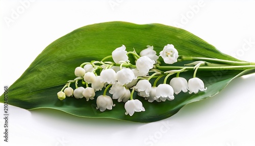 pure white lily of the valley flower isolated on a clean white background beauty white