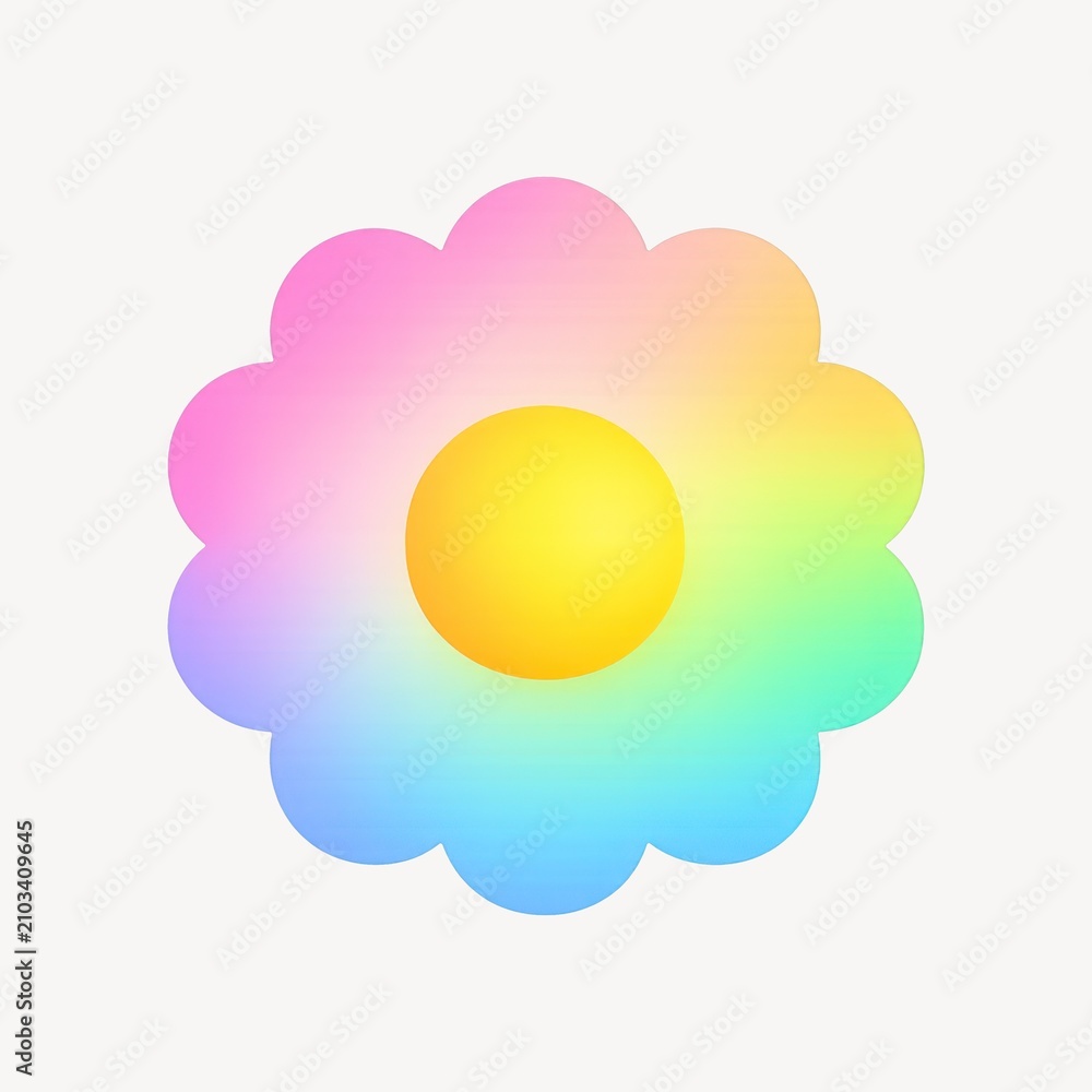 Obraz premium Colorful gradient flower illustration.