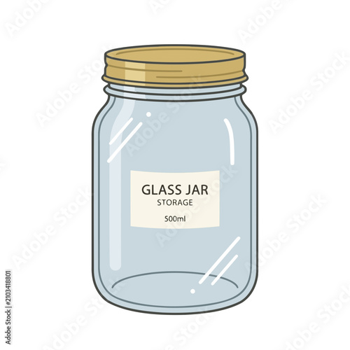 Clear Glass Jar with Gold Lid for Storage and Preservation