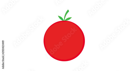 Obraz na plátně Red tomato vegetable with green stem.