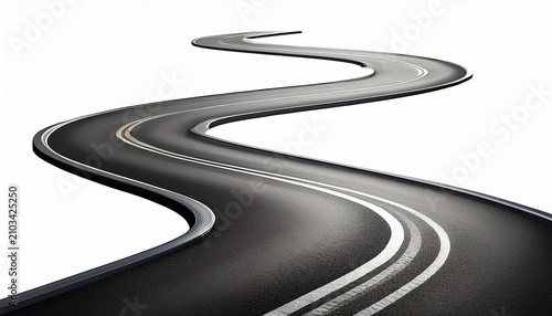 twisty road isolated on transparent or white background