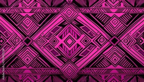 seamless tribal african pink and black pattern background