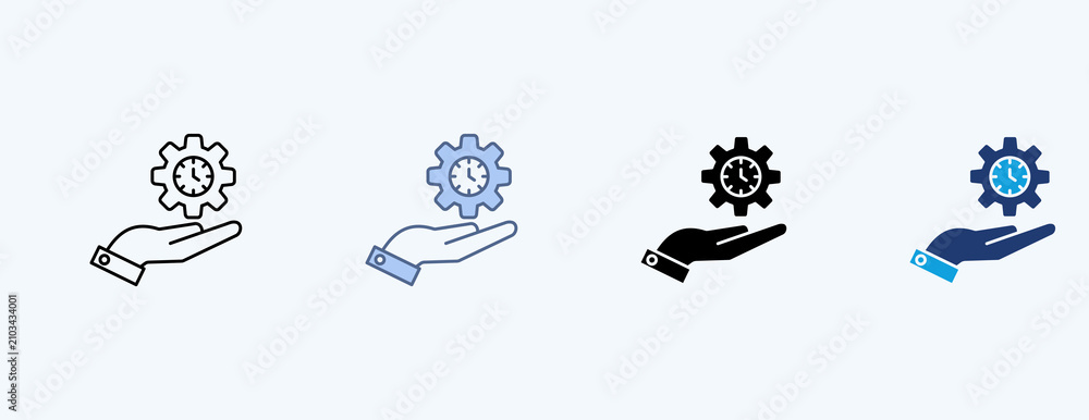 Fototapeta premium Time Management Multiple Icon Illustration Vector