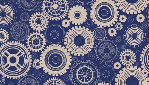 cog wheels seamless geometric pattern for fabric textile ceramic or wrapping paper
