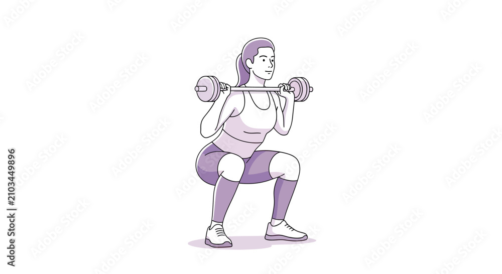 Obraz premium Woman performing a barbell squat with correct form