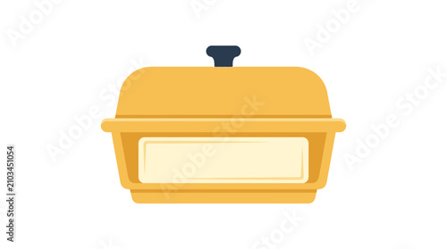 Yellow vintage suitcase with metallic latch on white background.
