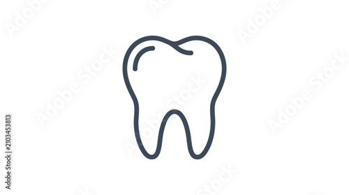 Fotografie Dental molar tooth outline icon graphic