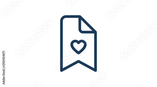 Heart bookmark icon for favorites and saved items.