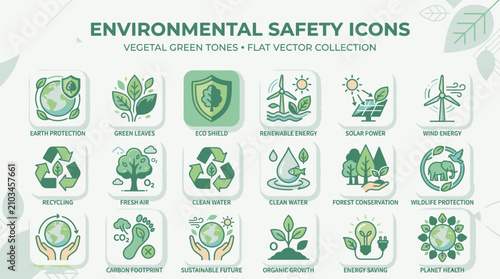 Environmental Safety Icons Vector Collection.