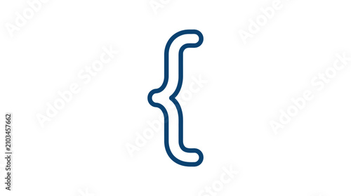 Schilderij op canvas Single curly bracket brace icon for computer coding.