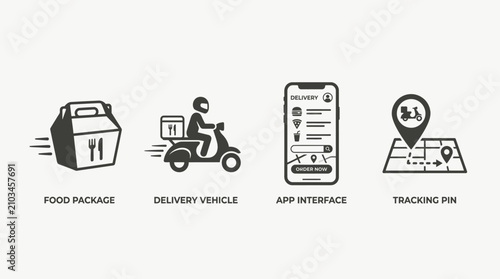 Food Delivery Rider with Smartphone.