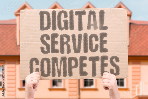 Obraz na płótnie "Digital Service Competes" Tech work rivals office jobs