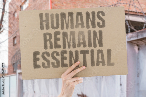 Canvas-taulu "Humans Remain Essential" One concise descriptive sentence