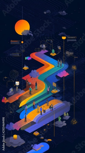 Engaging Pathway Illustrating Gamification Concepts and User Journey