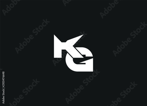 KG abstract logo design and initial monogram