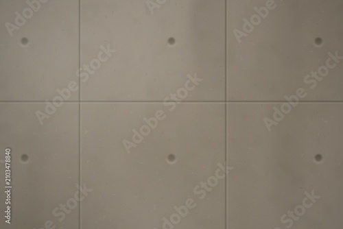 Canvastavla Concrete wall with grid pattern and circular indentations