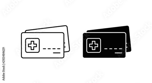Vector illustration of medical insurance card icon set, health care service vector illustration on a transparent background