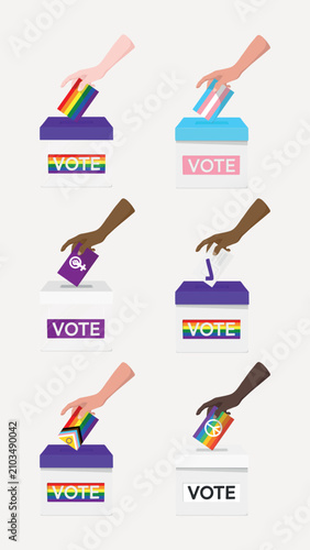 Diverse voting representation illustration vector element set
